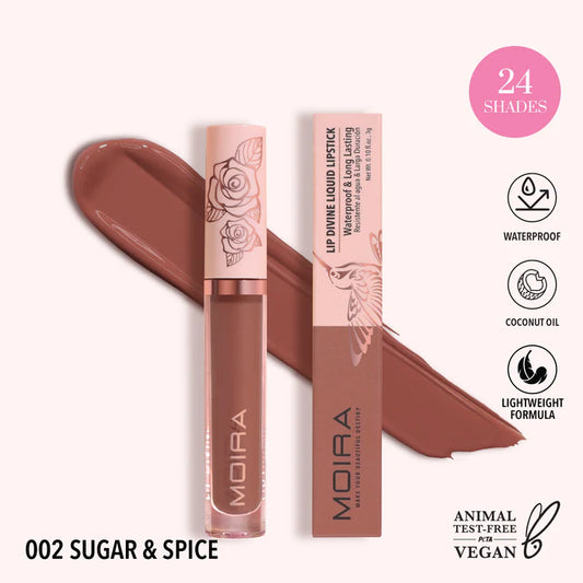 Moira Lip Divine Liquid Lipstick - Sugar & Spice 002