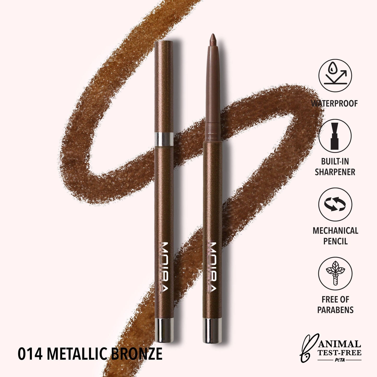 Moira Statement Shimmer Eyeliner - Metallic Bronze 014