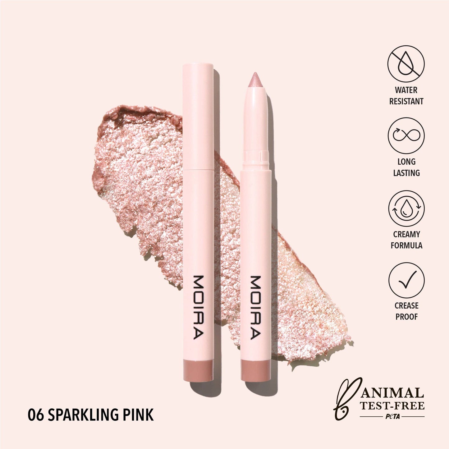 Moira At Glance Stick Shadow - Sparkling Pink 006