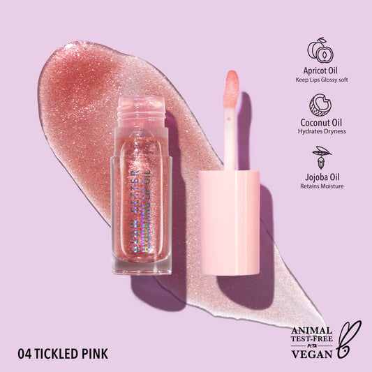 Moira Glow Getter Hydrating Lip Oil - Tickled Pink 004