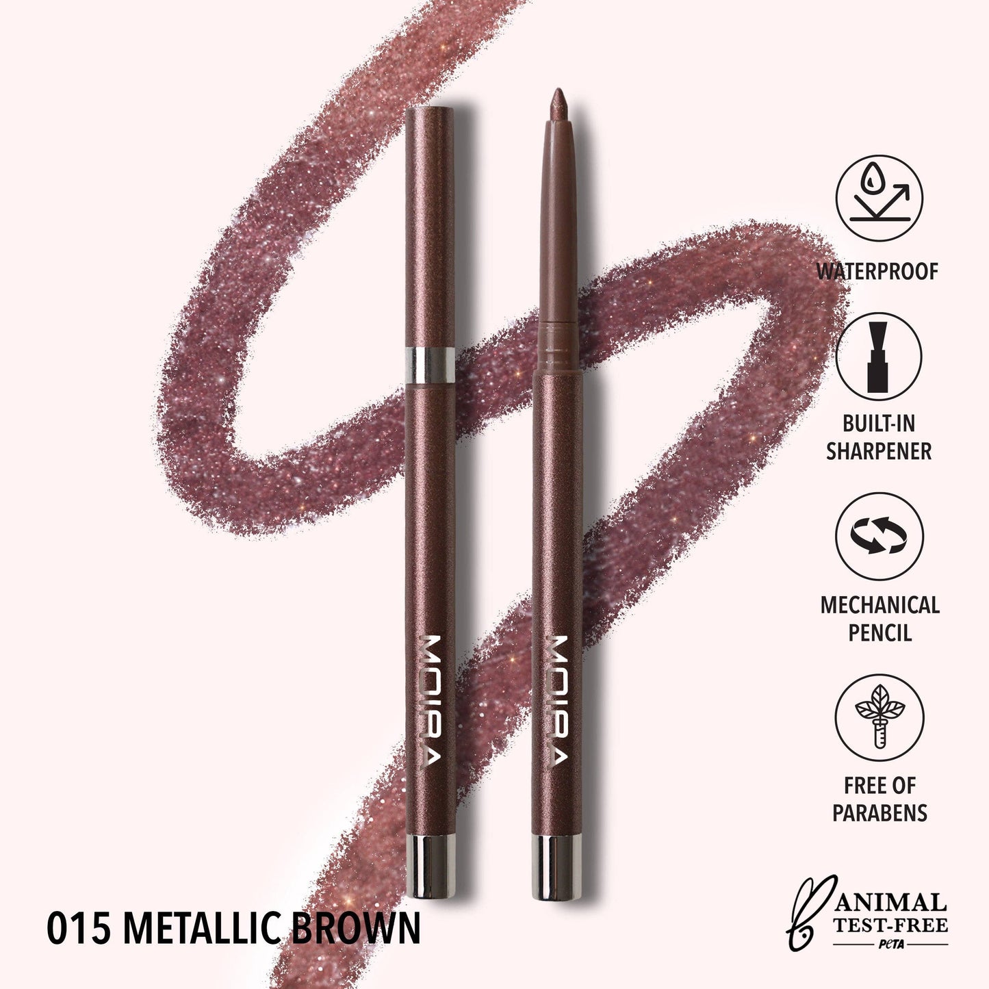 Moira Statement Shimmer Eyeliner - Metallic Brown 015