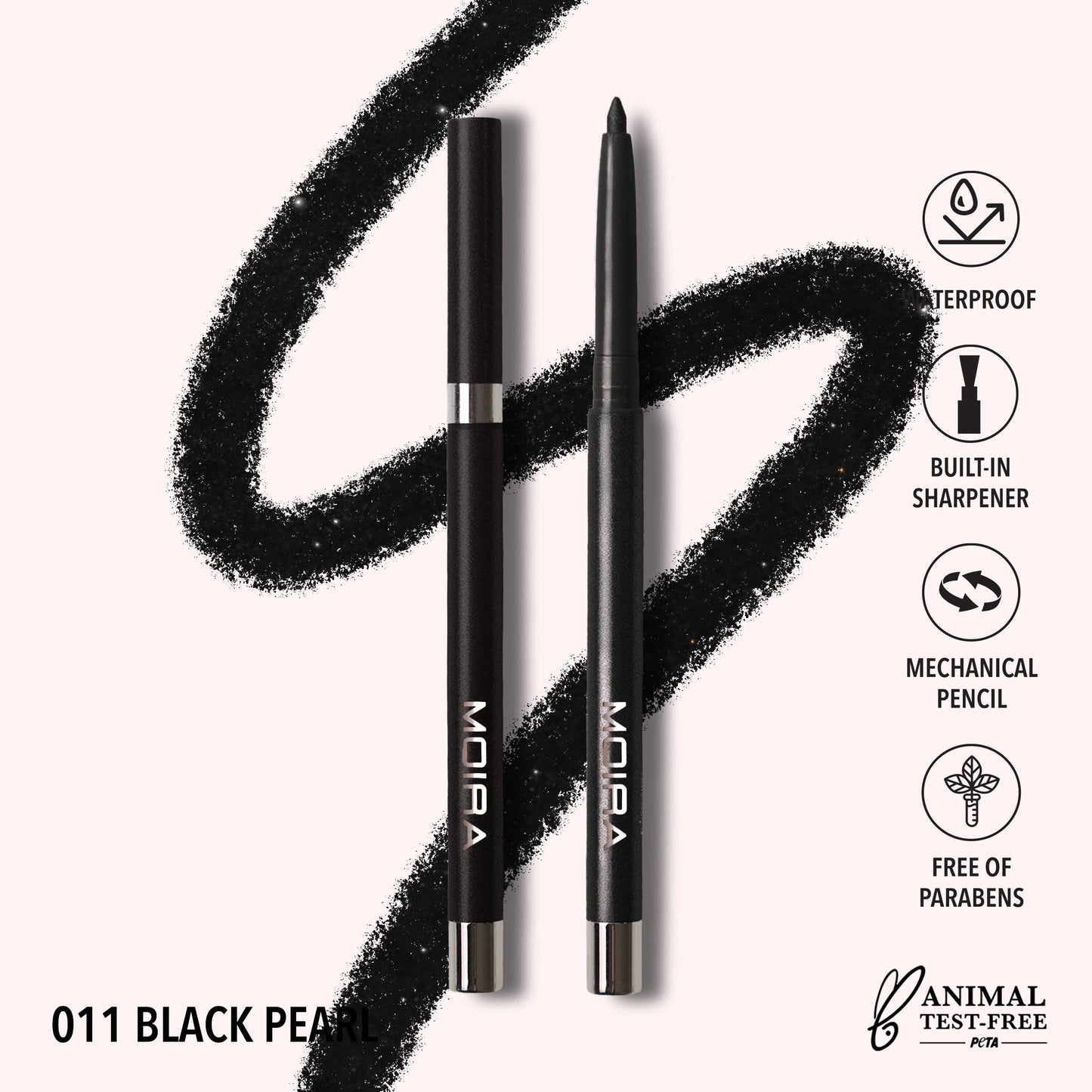 Moira Statement Shimmer Eyeliner - Black Pearl 011