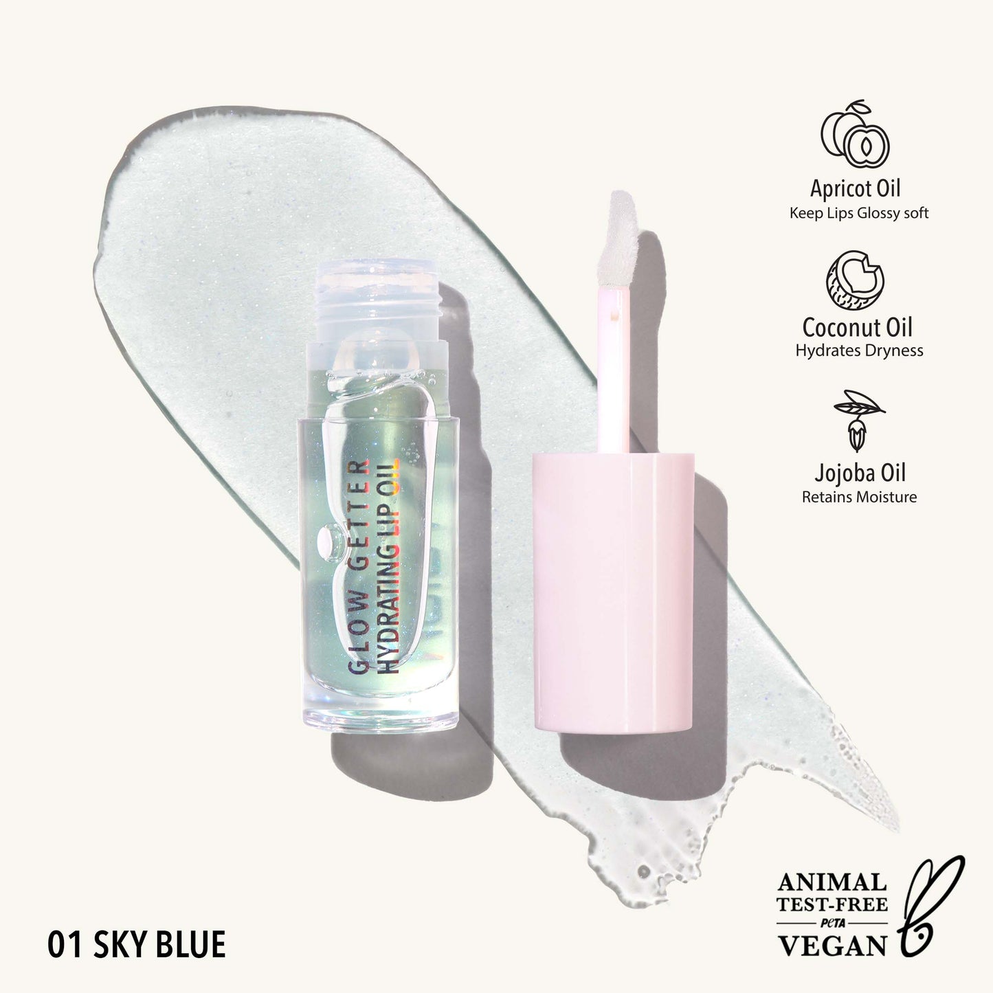 Moira Glow Getter Hydrating Lip Oil - Sky Blue 001