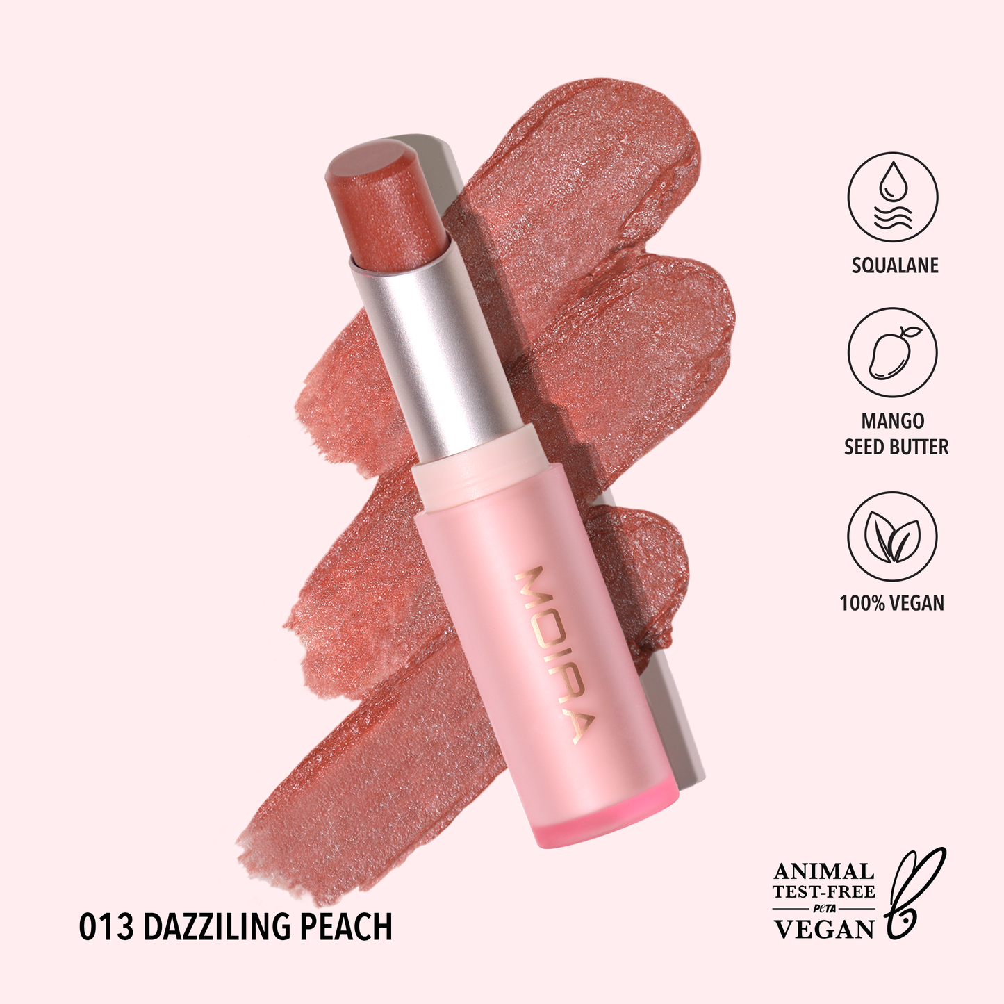 Moira Signature Lipstick - Dazzling Peach 013
