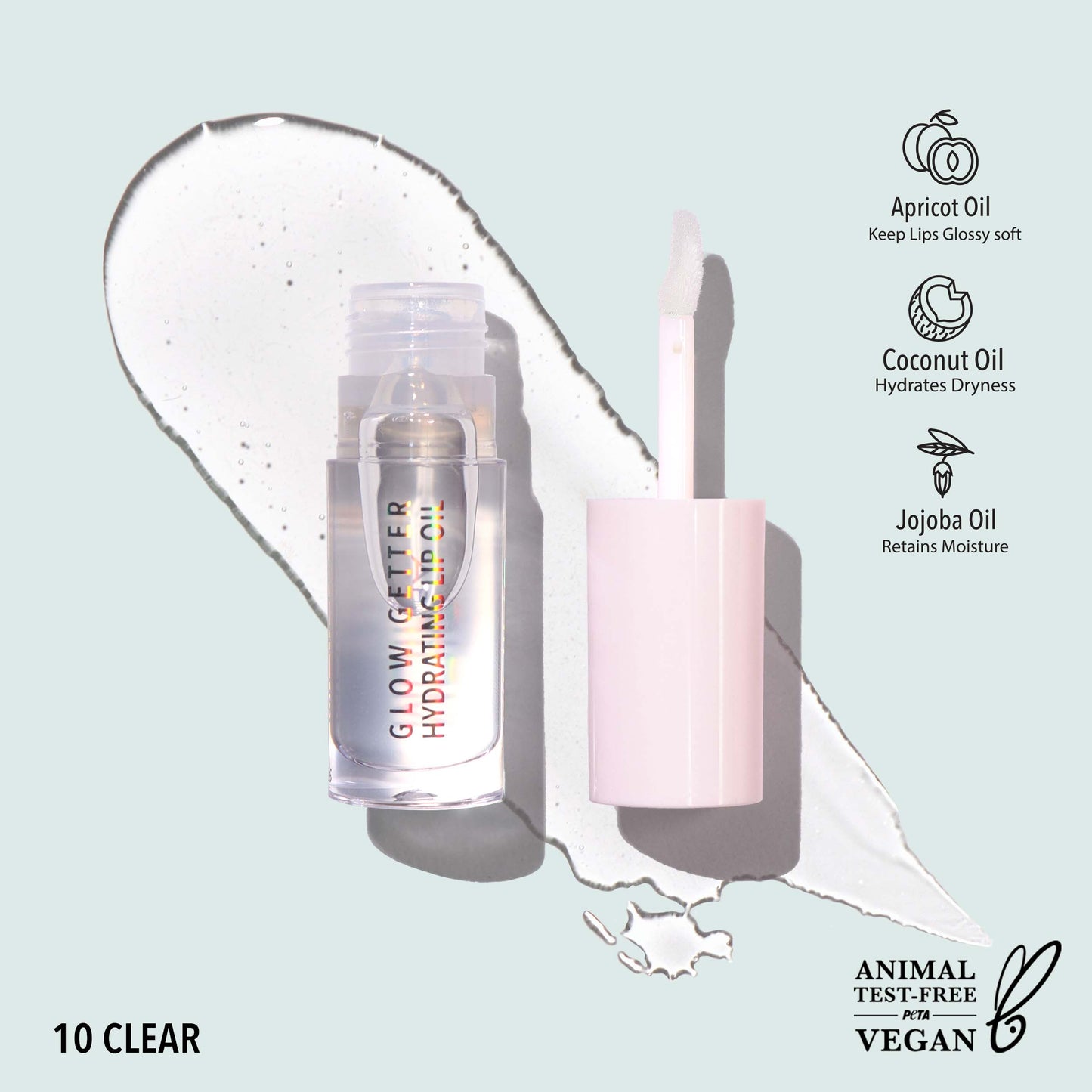 Moira Glow Getter Hydrating Lip Oil - Clear 010