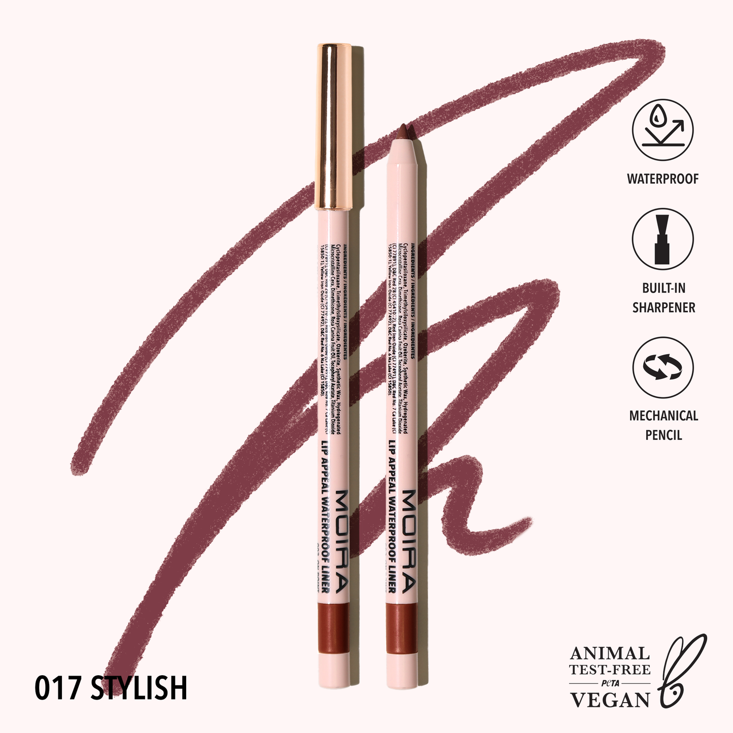 Moira Lip Appeal Waterproof Liner - Stylish 017