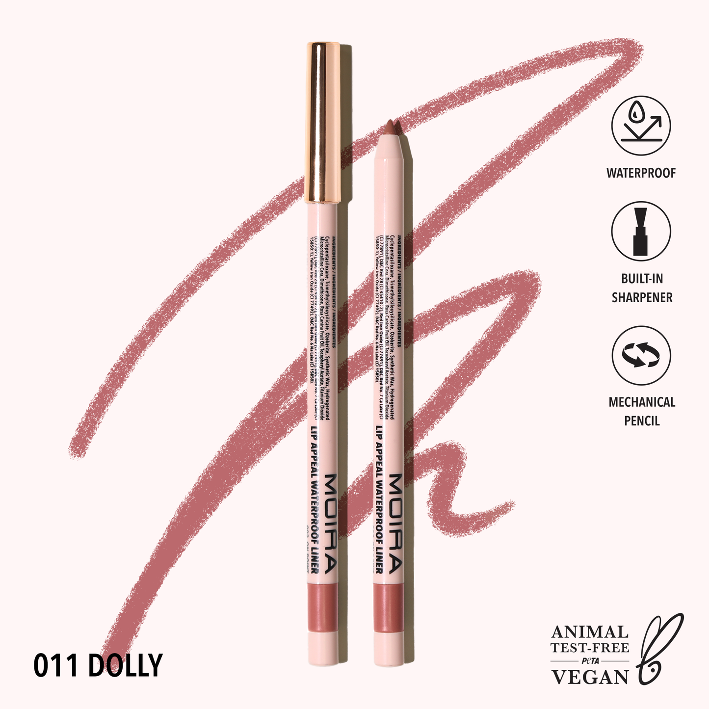 Moira Lip Appeal Waterproof Liner - Dolly 011