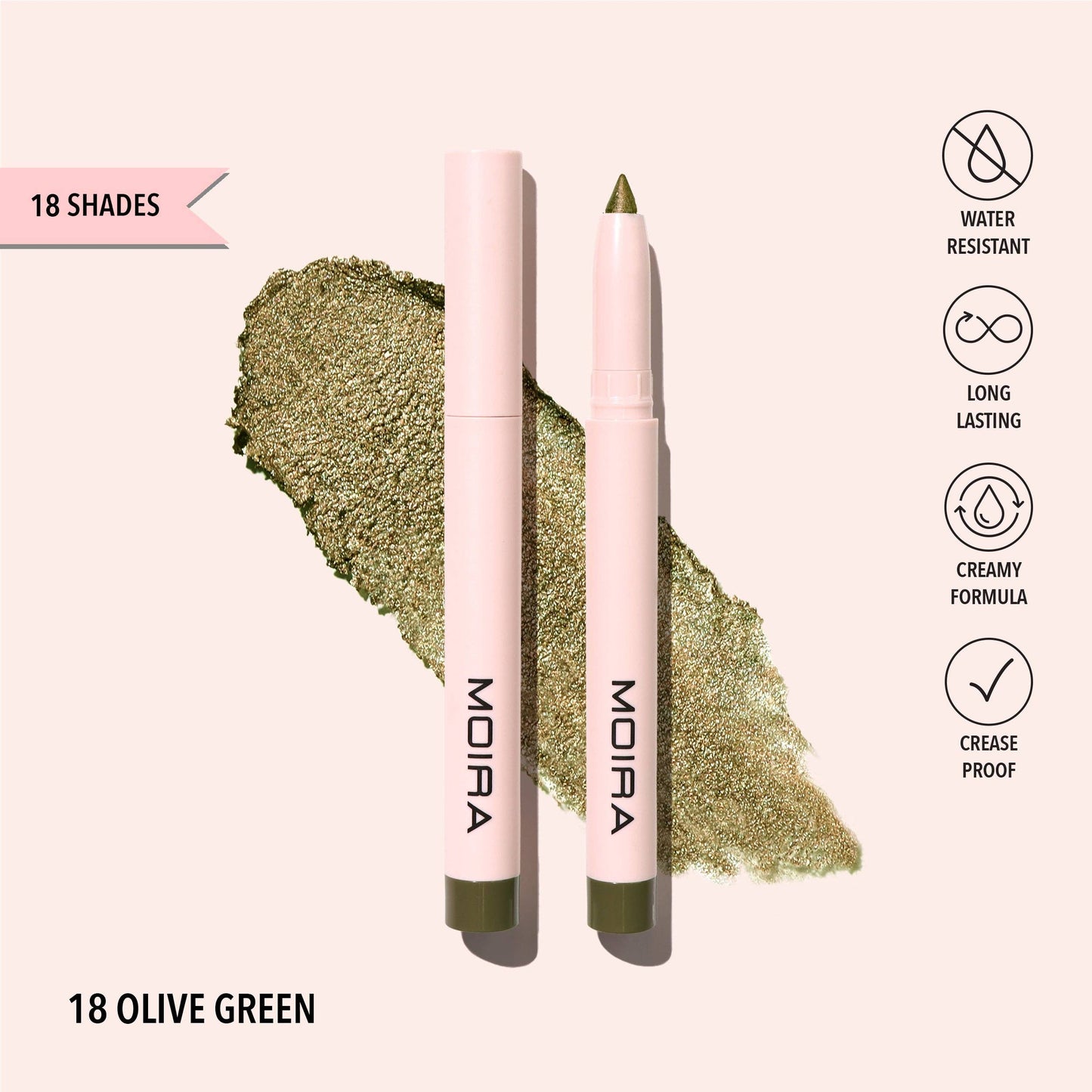 Moira At Glance Stick Shadow - Olive Green 018