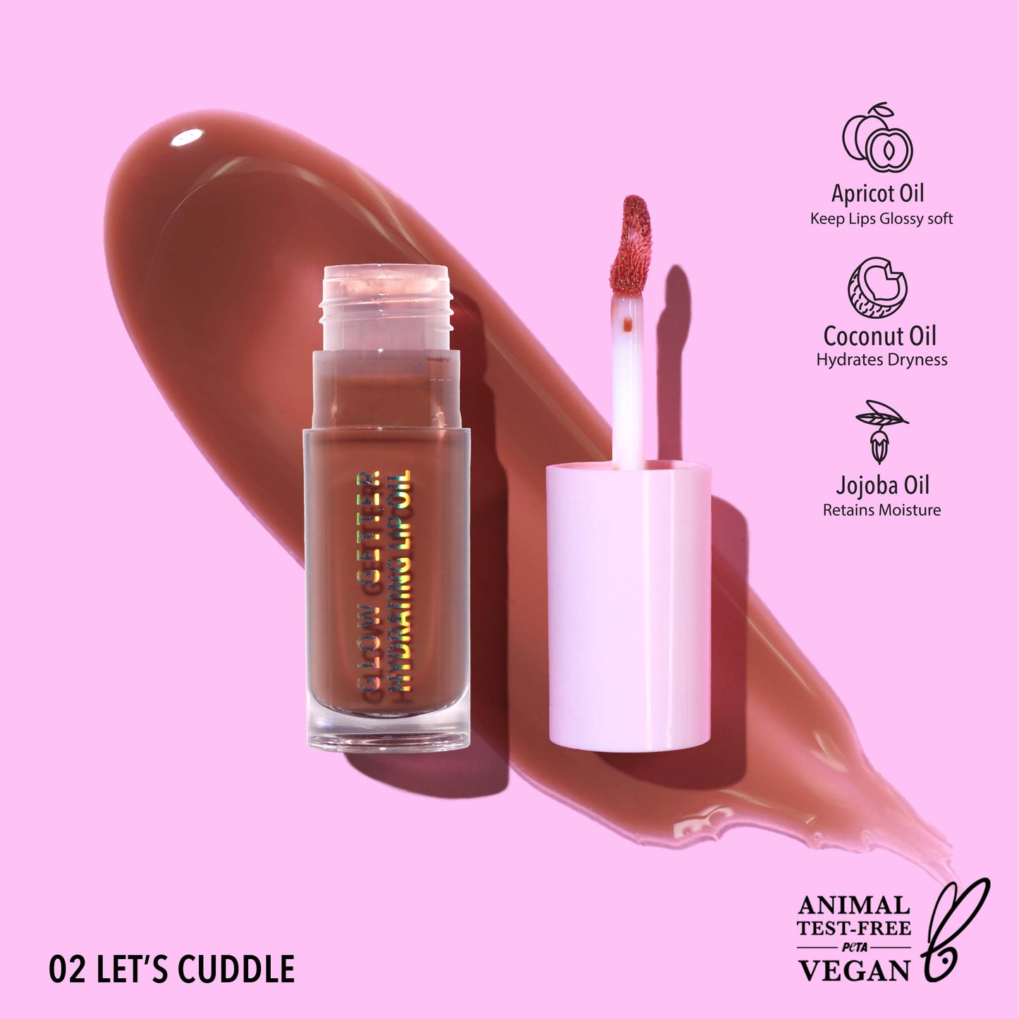 Moira Glow Getter Hydrating Lip Oil - Let's Cuddle 002