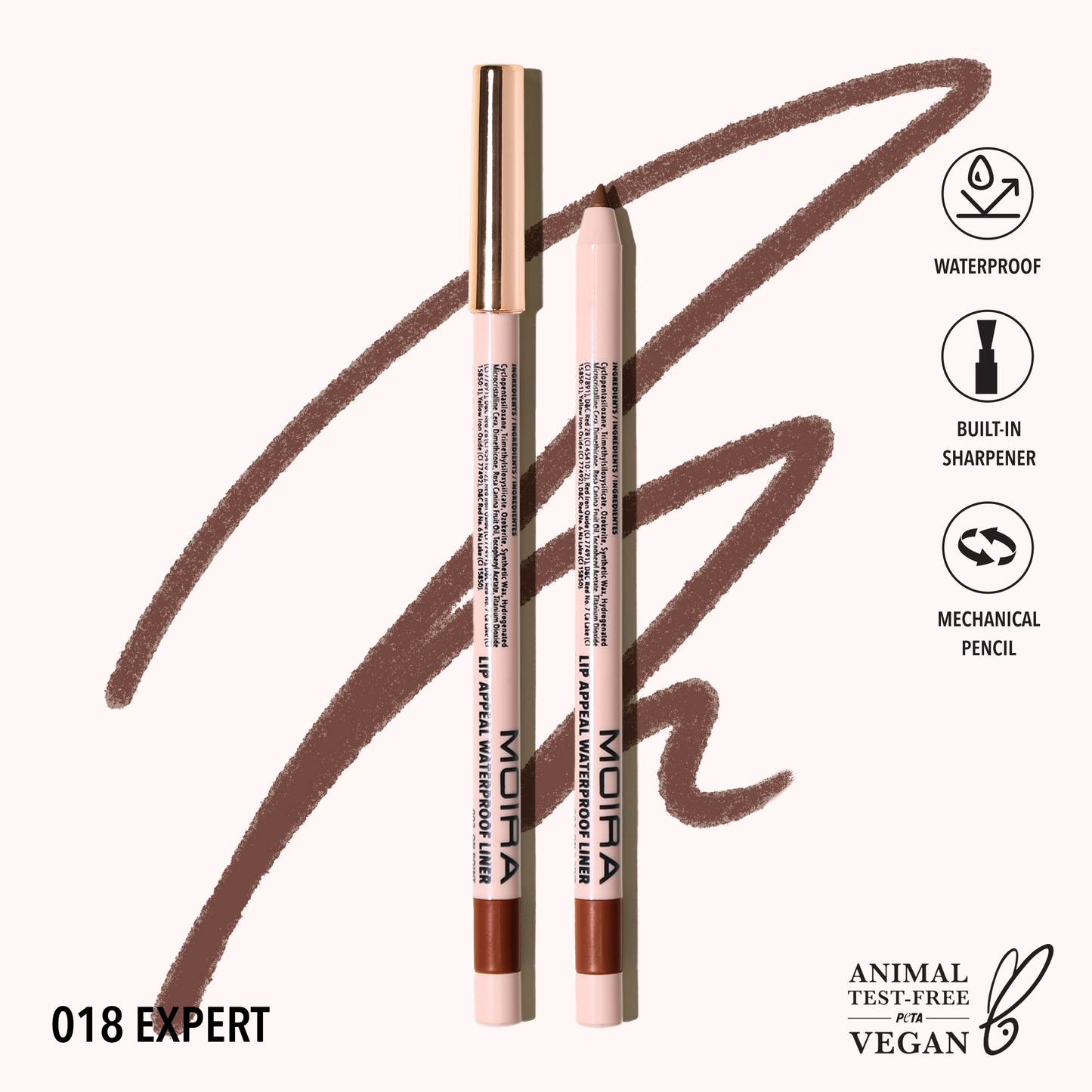 Moira Lip Appeal Waterproof Lip Liner - Expert 018