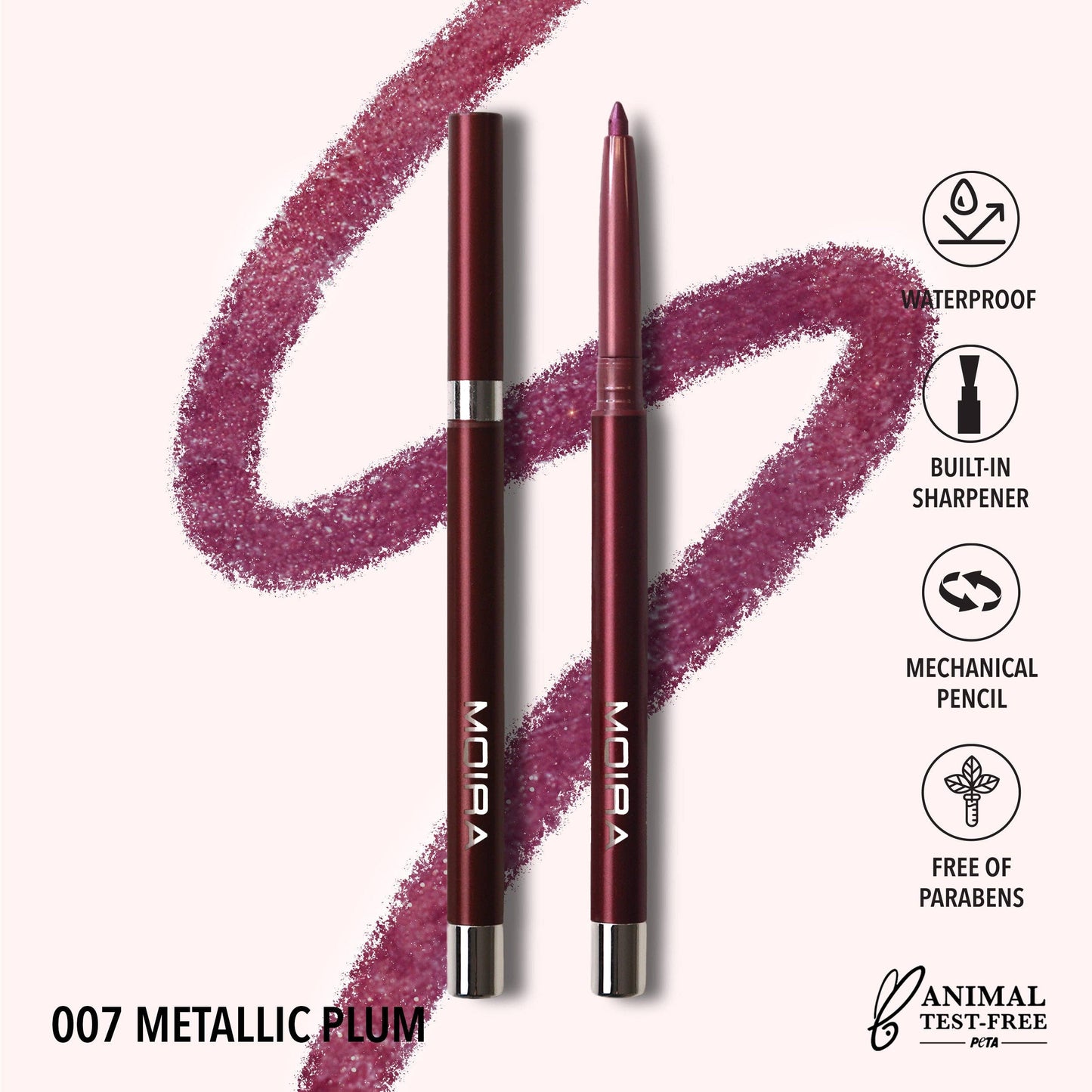 Moira Statement Shimmer Eyeliner - Metallic Plum 007