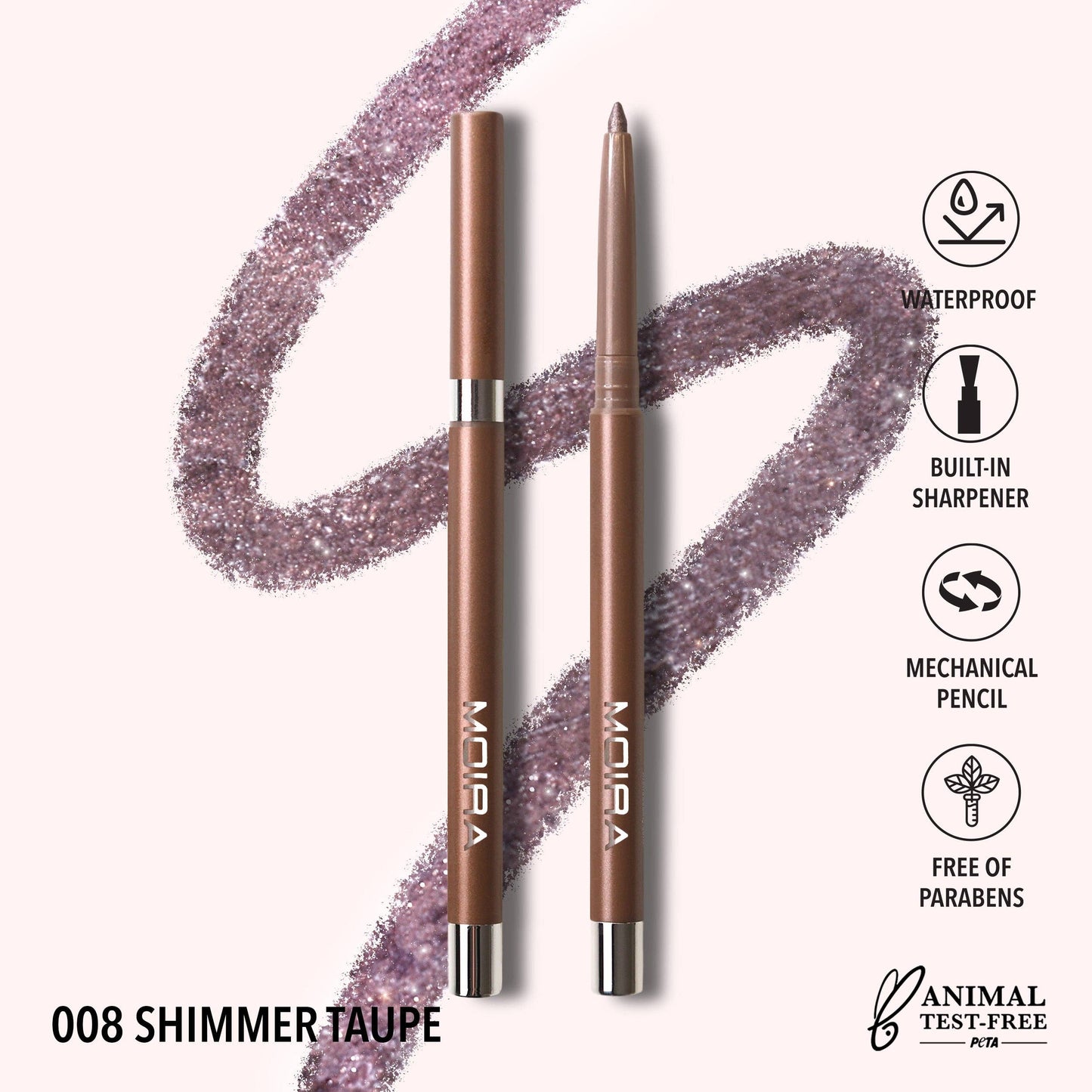 Moira Statement Shimmer Eyeliner - Shimmer Taupe 008