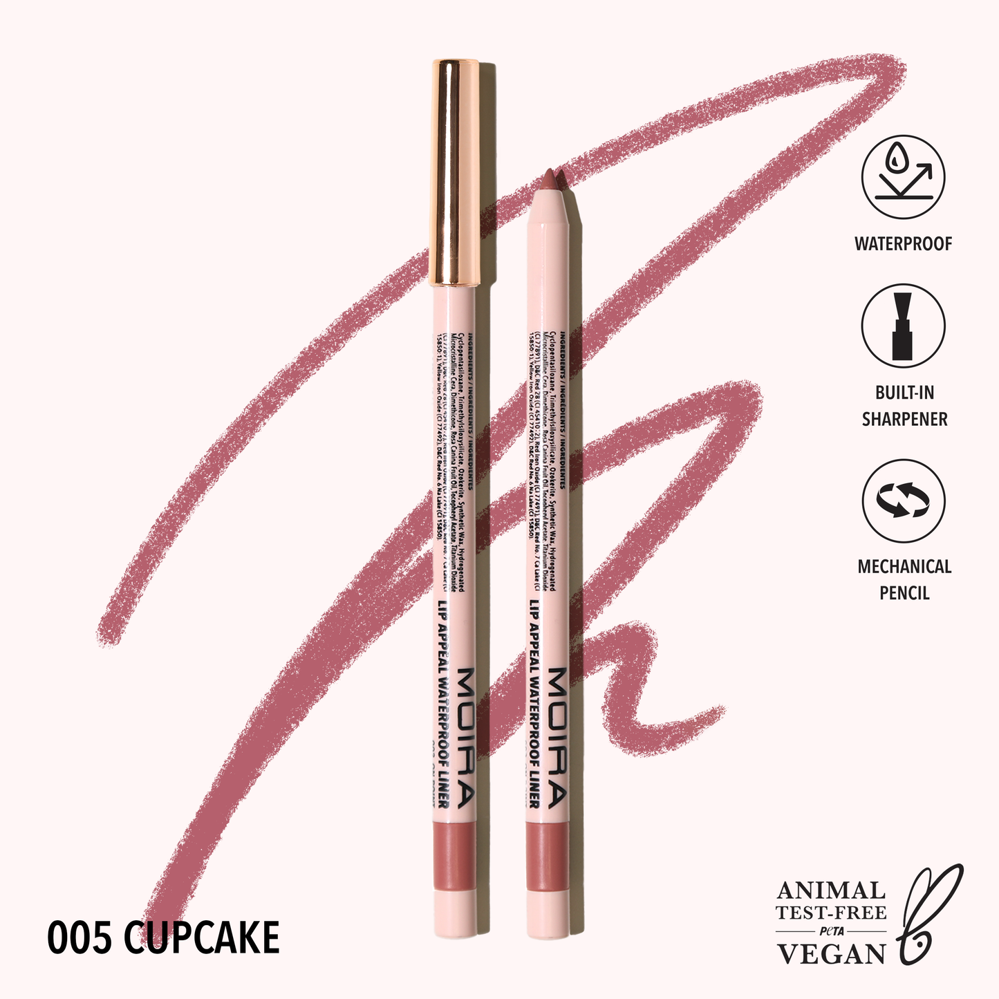 Moira Lip Appeal Waterproof Liner - Cupcake 005