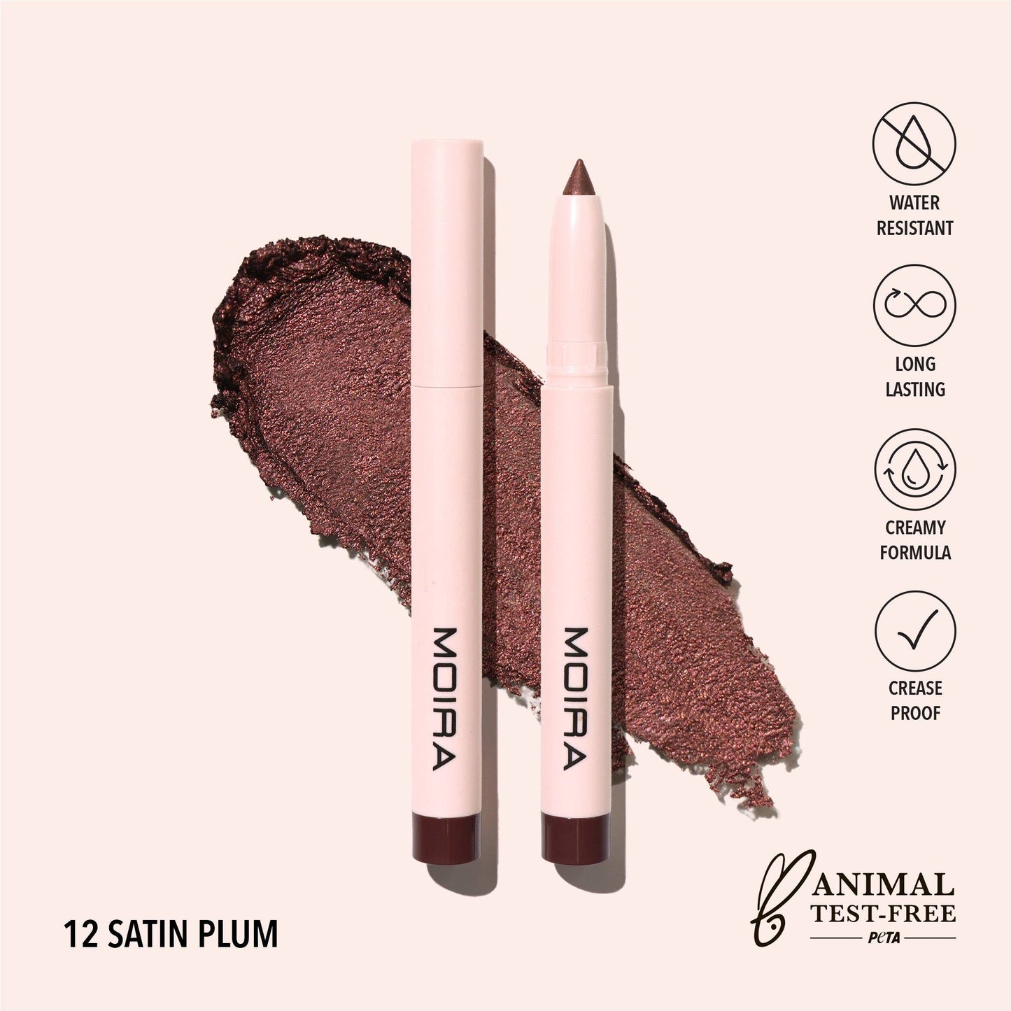 Moira At Glance Stick Shadow - Satin Plum 012