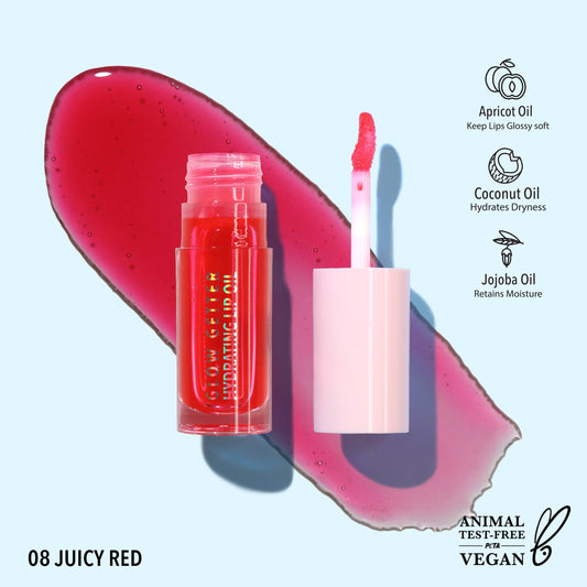 Moira Glow Getter Hydrating Lip Oil - Juicy Red 008