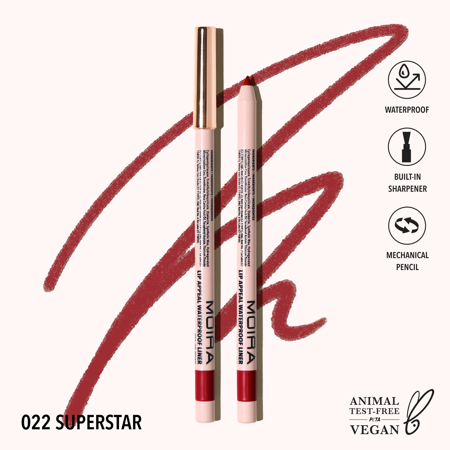 Moira Lip Appeal Waterproof Liner - Super Star 022