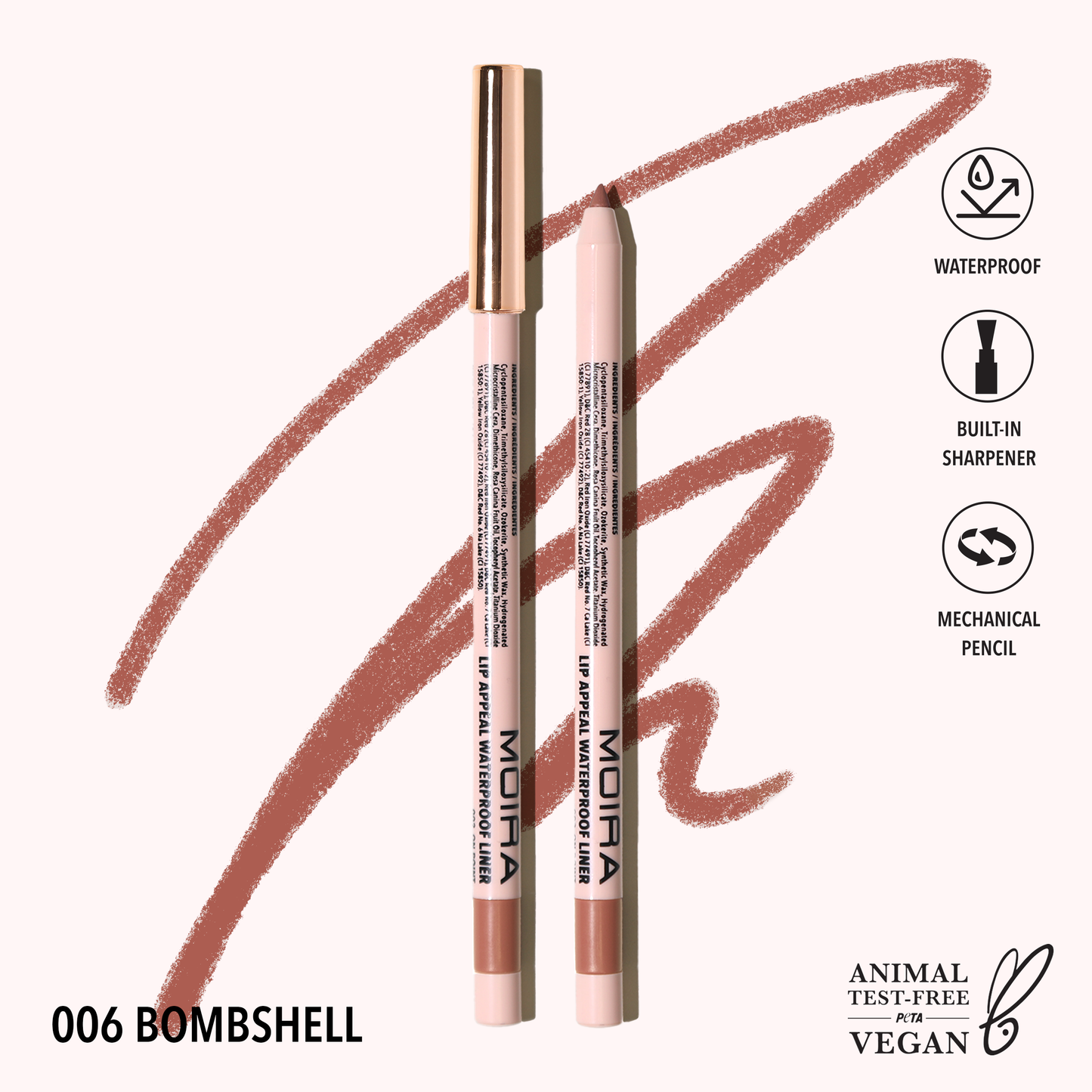 Moira Lip Appeal Waterproof Lip Liner - Bombshell 006